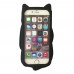 iPhone 6 6s Plus 5.5 - 3D Silicone Cartoon Cute Soft Protective Phone Cover Case - Black Middle Finger Cat